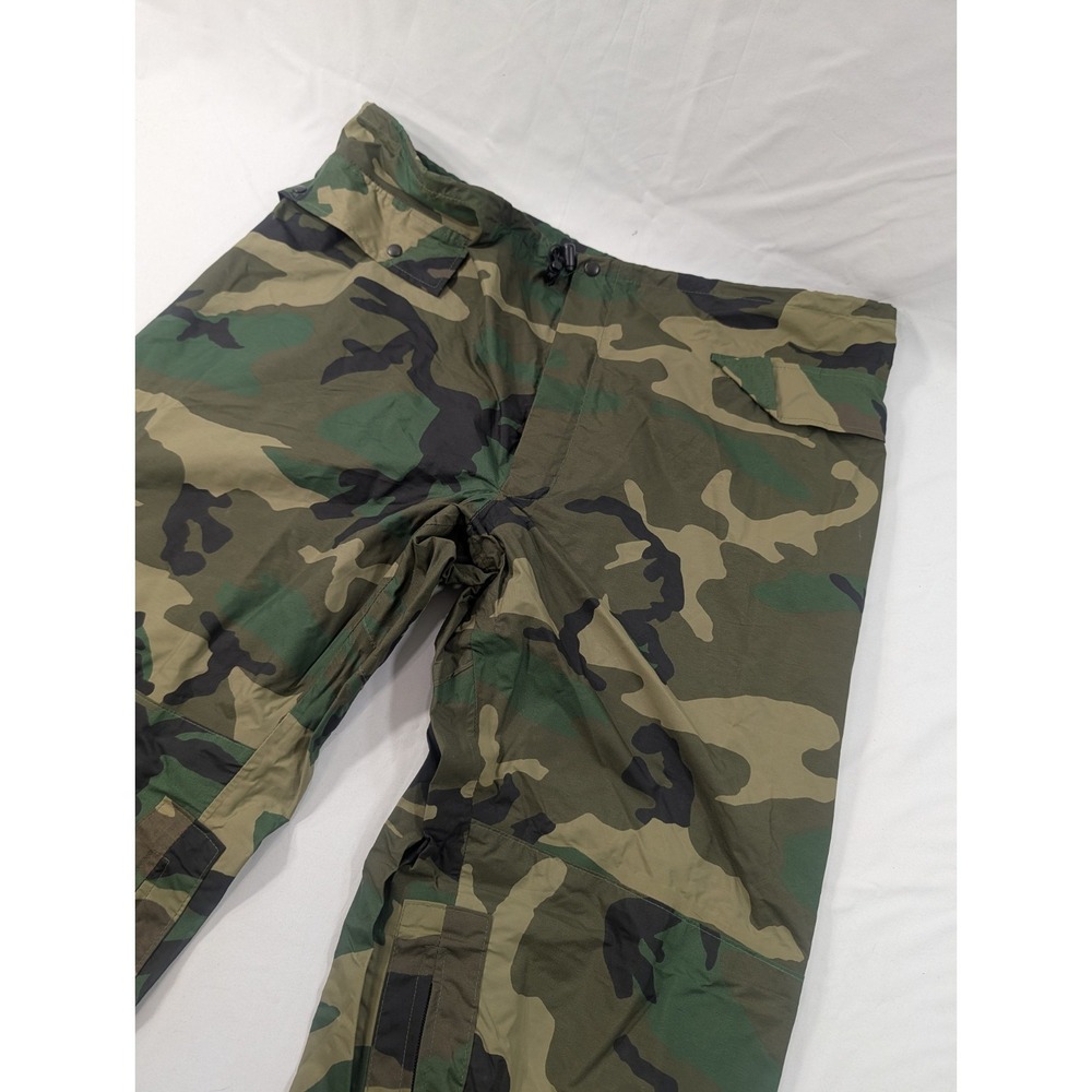 US ARMY Woodland Camouflage Improved Wet Weather Rainsuit Pants Trousers Large